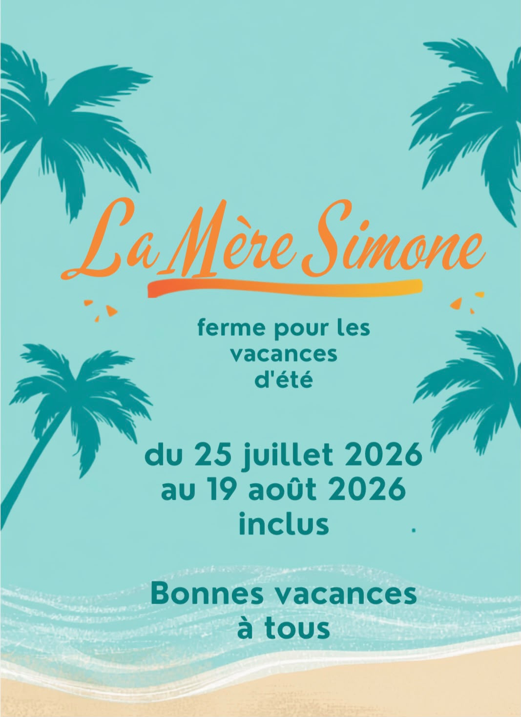 Vacances été 2026